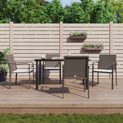 Set Pranzo da Giardino 5pz con Cuscini in Polyrattan e Acciaiocod mxl 124518