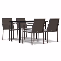Set Pranzo da Giardino 5pz con Cuscini in Polyrattan e Acciaiocod mxl 124518 - Vista aggiuntiva 2