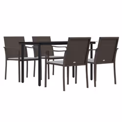 Set Pranzo da Giardino 5pz con Cuscini in Polyrattan e Acciaiocod mxl 124518 - Vista aggiuntiva 3
