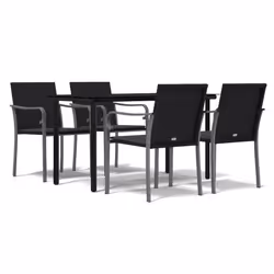 Set Pranzo da Giardino 5pz con Cuscini in Polyrattan e Acciaiocod mxl 100581 - Vista aggiuntiva 2