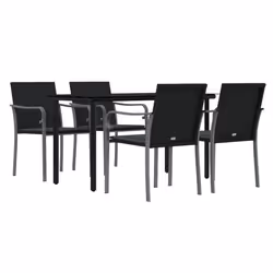 Set Pranzo da Giardino 5pz con Cuscini in Polyrattan e Acciaiocod mxl 100581 - Vista aggiuntiva 3