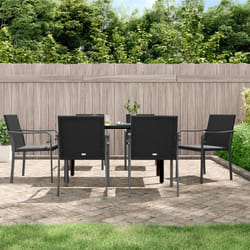 Set Pranzo da Giardino 7 pz con Cuscini in Polyrattan e Acciaiocod mxl 124521