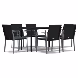 Set Pranzo da Giardino 7 pz con Cuscini in Polyrattan e Acciaiocod mxl 124521 - Vista aggiuntiva 2