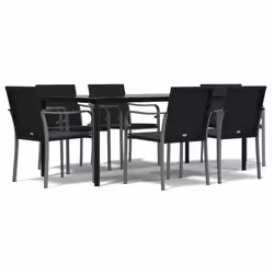 Set Pranzo da Giardino 7 pz con Cuscini in Polyrattan e Acciaiocod mxl 101250 - Vista aggiuntiva 2