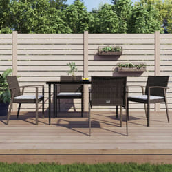 Set Pranzo da Giardino 5pz con Cuscini in Polyrattan e Acciaio Vidaxl