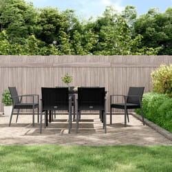 vidaXL Set Pranzo da Giardino 7 pz con Cuscini in Polyrattan e Acciaio