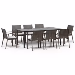 Set Pranzo da Giardino 9 pz con Cuscini in Polyrattan e Acciaiocod mxl 76621 - Vista aggiuntiva 2