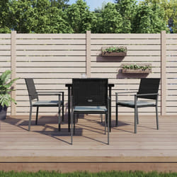 Set Pranzo da Giardino 5pz con Cuscini in Polyrattan e Acciaiocod mxl 125110