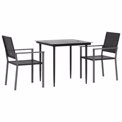 vidaXL Set da Pranzo da Giardino 3 pz in Polyrattan e Acciaio - Vista aggiuntiva 3
