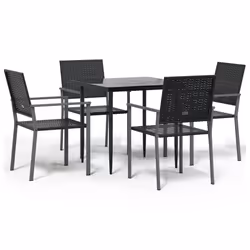 Set da Pranzo da Giardino 5 pz in Polyrattan e Acciaiocod mxl 77204 - Vista aggiuntiva 2