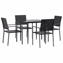 Set da Pranzo da Giardino 5 pz in Polyrattan e Acciaiocod mxl 77204 - Vista aggiuntiva 3