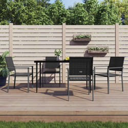 5 pz Set da Pranzo da Giardino, Set tavolo e sedie da giardino in Polyrattan e Acciaio vidaXL