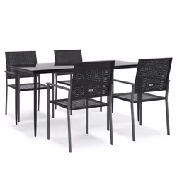 Set da Pranzo da Giardino 5 pz in Polyrattan e Acciaiocod mxl 100585 - Vista aggiuntiva 2