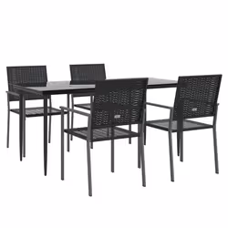 Set da Pranzo da Giardino 5 pz in Polyrattan e Acciaiocod mxl 100585 - Vista aggiuntiva 3