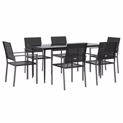 Set da Pranzo da Giardino 7 pz in Polyrattan e Acciaiocod mxl 76625 - Vista aggiuntiva 3