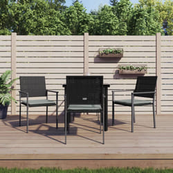 Set Pranzo da Giardino 5pz con Cuscini in Polyrattan e Acciaiocod mxl 100578