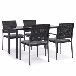 Set Pranzo da Giardino 5pz con Cuscini in Polyrattan e Acciaiocod mxl 124537 - Vista aggiuntiva 2
