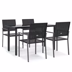 Set da Pranzo da Giardino 5 pz in Polyrattan e Acciaiocod mxl 125134 - Vista aggiuntiva 2