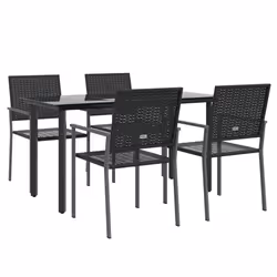 Set da Pranzo da Giardino 5 pz in Polyrattan e Acciaiocod mxl 125134 - Vista aggiuntiva 3
