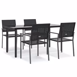 Set da Pranzo da Giardino 5 pz in Polyrattan e Acciaiocod mxl 77185 - Vista aggiuntiva 2