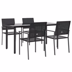 Set da Pranzo da Giardino 5 pz in Polyrattan e Acciaiocod mxl 77185 - Vista aggiuntiva 3