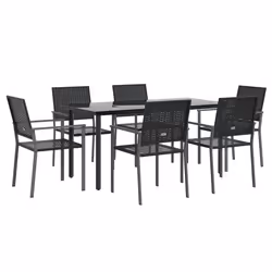 Set da Pranzo da Giardino 7 pz in Polyrattan e Acciaiocod mxl 125202 - Vista aggiuntiva 3