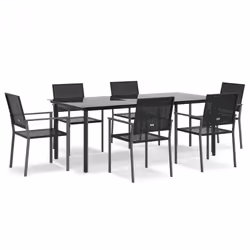 Set da Pranzo da Giardino 7 pz in Polyrattan e Acciaiocod mxl 76662 - Vista aggiuntiva 2