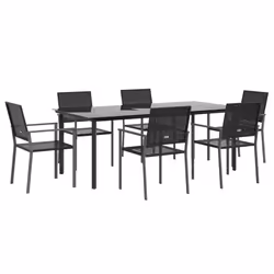 Set da Pranzo da Giardino 7 pz in Polyrattan e Acciaiocod mxl 76662 - Vista aggiuntiva 3