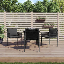 Set Pranzo da Giardino 5pz con Cuscini in Polyrattan e Acciaiocod mxl 76627