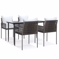 Set Pranzo da Giardino 5pz con Cuscini in Polyrattan e Acciaiocod mxl 100598 - Vista aggiuntiva 2