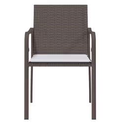 VidaXL 3187073 sedia da esterno Terrazzo Seduta imbottita Poliestere Crema, Bianco - Vista aggiuntiva 4