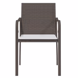 VidaXL 3187074 sedia da esterno Terrazzo Seduta imbottita Poliestere Crema, Bianco - Vista aggiuntiva 4