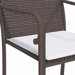 VidaXL 3187074 sedia da esterno Terrazzo Seduta imbottita Poliestere Crema, Bianco - Vista aggiuntiva 7