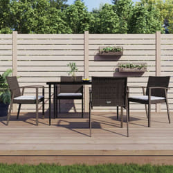 Vidaxl - 4 pz Sedie Giardino con Cuscini, Poltrona da Giardino Marroni 56, 5x57x83 cm Polyrattan