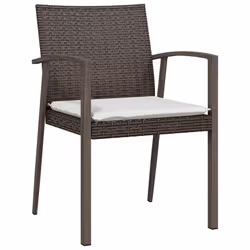 Sedie Giardino con Cuscini 6pz Marroni 56,5x57x83 cm Polyrattancod mxl 70267 - Vista aggiuntiva 3
