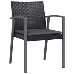 VidaXL 3187079 sedia da esterno Terrazzo Seduta imbottita Poliestere Grigio