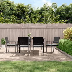 VidaXL 3187082 sedia da esterno Terrazzo Seduta imbottita Poliestere Grigio