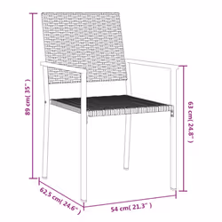 VidaXL 3187083 sedia da esterno Terrazzo Rattan sintetico, Acciaio Nero - Vista aggiuntiva 8