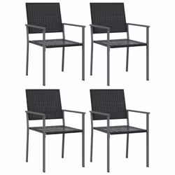 VidaXL 3187084, Terrazzo, Rattan sintetico, Acciaio, Nero, 110 kg, 540 mm, 625 mm