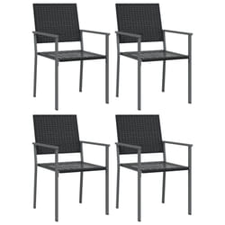 VidaXL 3187084 sedia da esterno Terrazzo Rattan sintetico, Acciaio Nero