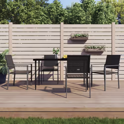 VidaXL 3187084 sedia da esterno Terrazzo Rattan sintetico, Acciaio Nero