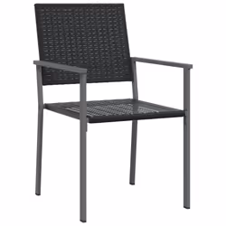VidaXL 3187084 sedia da esterno Terrazzo Rattan sintetico, Acciaio Nero