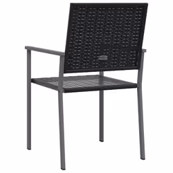 VidaXL 3187084 sedia da esterno Terrazzo Rattan sintetico, Acciaio Nero - Vista aggiuntiva 6