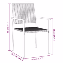 VidaXL 3187084 sedia da esterno Terrazzo Rattan sintetico, Acciaio Nero - Vista aggiuntiva 8