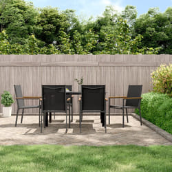 Sedie da Giardino 6 pz Nere 55x61,5x90 cm Textilene e Acciaiocod mxl 70269