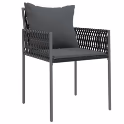 Sedie da Giardino con Cuscini 4pz Nere 54x61x83cm in Polyrattancod mxl 118234 - Vista aggiuntiva 3