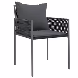 Sedie da Giardino con Cuscini 6pz Nere 54x61x83cm in Polyrattancod mxl 70270 - Vista aggiuntiva 3
