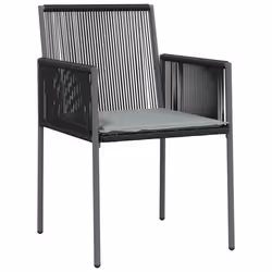 Sedie Giardino con Cuscini 4 pz Nere 54x60,5x83,5 cm Polyrattancod mxl 94300 - Vista aggiuntiva 3