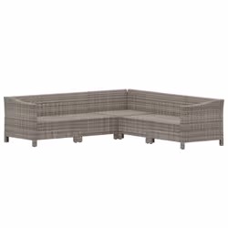 Set Divani da Giardino 5 pz con Cuscini in Polyrattan Grigiocod mxl 76649 - Vista aggiuntiva 3