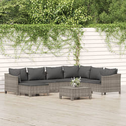 Set Divani da Giardino 8 pz con Cuscini in Polyrattan Grigiocod mxl 124590
